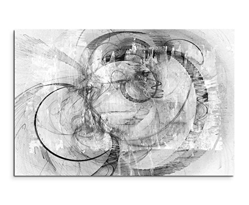Sinus Art Abstrakt 1329-120x80cm SCHWARZ-Weiss Bilder - Wandbild Kunstdruck in XXL Format - Fertig Aufgespannt – TOP - Leinwand - Wand Bild - Kunst Bild - Wandbild abstrakt XXL von Sinus Art