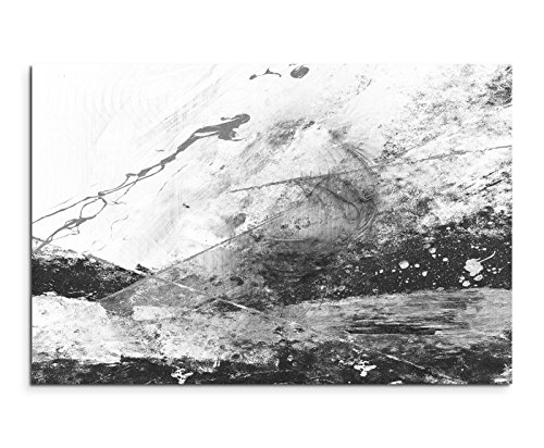 Sinus Art Abstrakt 1373-120x80cm SCHWARZ-Weiss Bilder - Wandbild Kunstdruck in XXL Format - Fertig Aufgespannt – TOP - Leinwand - Wand Bild - Kunst Bild - Wandbild abstrakt XXL von Sinus Art