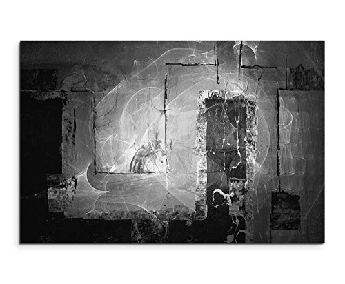 Sinus Art Abstrakt 1396-120x80cm SCHWARZ-Weiss Bilder - Wandbild Kunstdruck in XXL Format - Fertig Aufgespannt – TOP - Leinwand - Wand Bild - Kunst Bild - Wandbild abstrakt XXL von Sinus Art