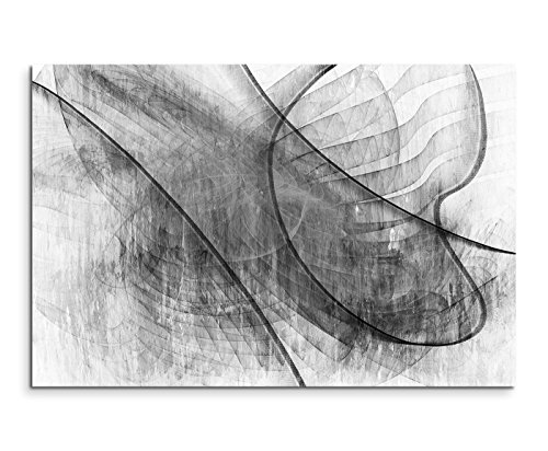 Sinus Art Abstrakt 1423-120x80cm SCHWARZ-Weiss Bilder - Wandbild Kunstdruck in XXL Format - Fertig Aufgespannt – TOP - Leinwand - Wand Bild - Kunst Bild - Wandbild abstrakt XXL von Sinus Art