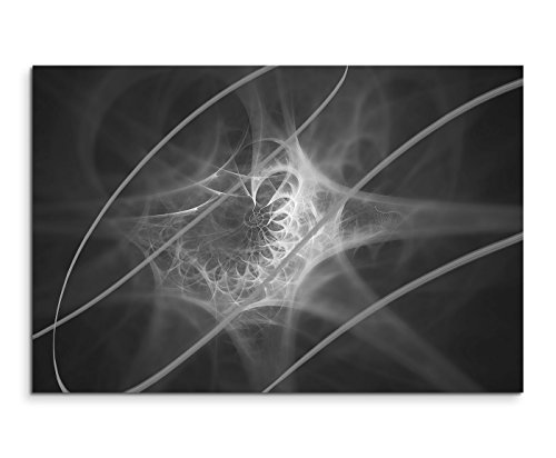 Sinus Art Abstrakt 1463-120x80cm SCHWARZ-Weiss Bilder - Wandbild Kunstdruck in XXL Format - Fertig Aufgespannt – TOP - Leinwand - Wand Bild - Kunst Bild - Wandbild abstrakt XXL von Sinus Art