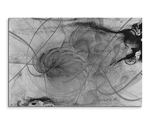 Sinus Art Abstrakt 1465-120x80cm SCHWARZ-Weiss Bilder - Wandbild Kunstdruck in XXL Format - Fertig Aufgespannt – TOP - Leinwand - Wand Bild - Kunst Bild - Wandbild abstrakt XXL von Sinus Art