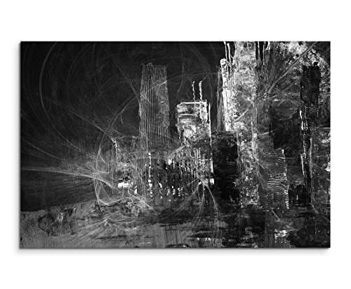 Sinus Art Abstrakt 1468-120x80cm SCHWARZ-Weiss Bilder - Wandbild Kunstdruck in XXL Format - Fertig Aufgespannt – TOP - Leinwand - Wand Bild - Kunst Bild - Wandbild abstrakt XXL von Sinus Art