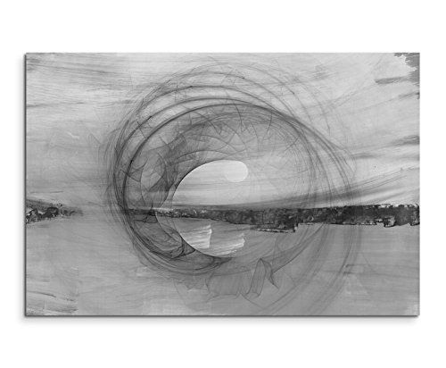 Sinus Art Abstrakt 1478-120x80cm SCHWARZ-Weiss Bilder - Wandbild Kunstdruck in XXL Format - Fertig Aufgespannt – TOP - Leinwand - Wand Bild - Kunst Bild - Wandbild abstrakt XXL von Sinus Art