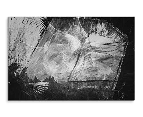 Sinus Art Abstrakt 1500-120x80cm SCHWARZ-Weiss Bilder - Wandbild Kunstdruck in XXL Format - Fertig Aufgespannt – TOP - Leinwand - Wand Bild - Kunst Bild - Wandbild abstrakt XXL von Sinus Art