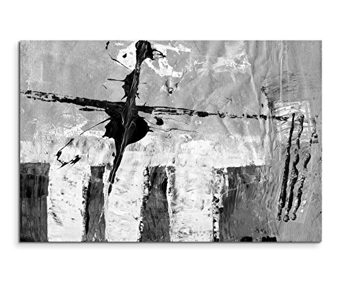 Sinus Art Abstrakt 524-120x80cm SCHWARZ-Weiss Bilder - Wandbild Kunstdruck in XXL Format - Fertig Aufgespannt – TOP - Leinwand - Wand Bild - Kunst Bild - Wandbild abstrakt XXL von Sinus Art