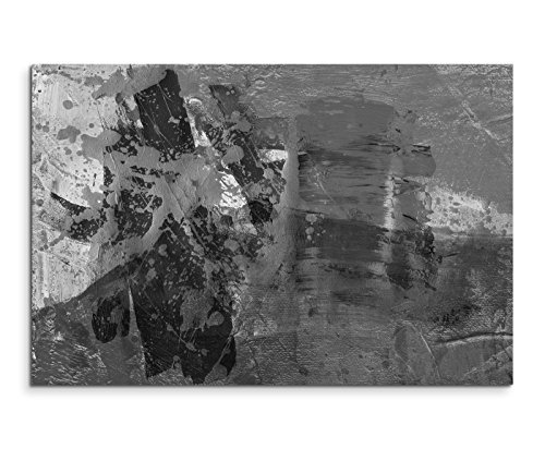 Sinus Art Abstrakt 541-120x80cm SCHWARZ-Weiss Bilder - Wandbild Kunstdruck in XXL Format - Fertig Aufgespannt – TOP - Leinwand - Wand Bild - Kunst Bild - Wandbild abstrakt XXL von Sinus Art