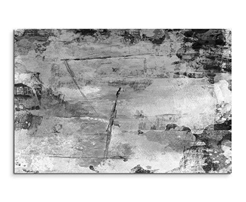 Sinus Art Abstrakt 777-120x80cm SCHWARZ-Weiss Bilder - Wandbild Kunstdruck in XXL Format - Fertig Aufgespannt – TOP - Leinwand - Wand Bild - Kunst Bild - Wandbild abstrakt XXL von Sinus Art