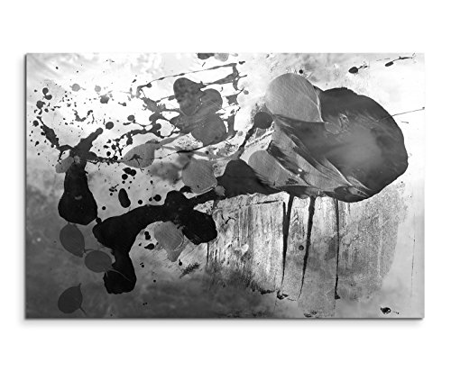 Sinus Art Abstrakt 837-120x80cm SCHWARZ-Weiss Bilder - Wandbild Kunstdruck in XXL Format - Fertig Aufgespannt – TOP - Leinwand - Wand Bild - Kunst Bild - Wandbild abstrakt XXL von Sinus Art