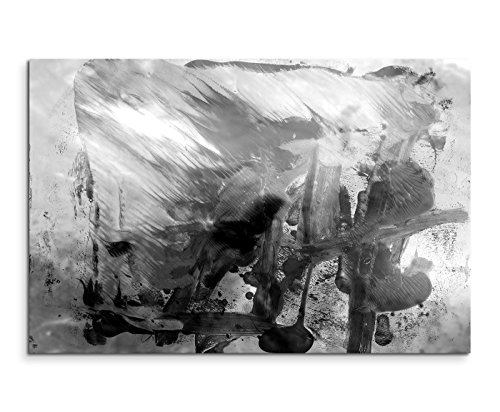 Sinus Art Abstrakt 838-120x80cm SCHWARZ-Weiss Bilder - Wandbild Kunstdruck in XXL Format - Fertig Aufgespannt – TOP - Leinwand - Wand Bild - Kunst Bild - Wandbild abstrakt XXL von Sinus Art