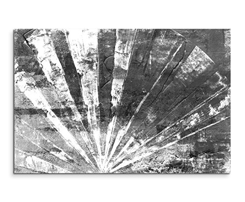 Sinus Art Abstrakt 881-120x80cm SCHWARZ-Weiss Bilder - Wandbild Kunstdruck in XXL Format - Fertig Aufgespannt – TOP - Leinwand - Wand Bild - Kunst Bild - Wandbild abstrakt XXL von Sinus Art