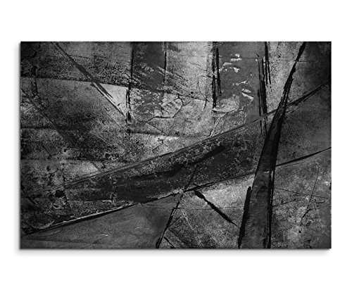 Sinus Art Abstrakt 979-120x80cm SCHWARZ-Weiss Bilder - Wandbild Kunstdruck in XXL Format - Fertig Aufgespannt – TOP - Leinwand - Wand Bild - Kunst Bild - Wandbild abstrakt XXL von Sinus Art