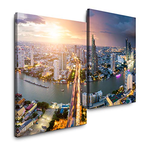 Sinus Art Bangkok Thailand 120x80cm 2 Kunstdrucke je 70x60cm Kunstdruck modern Wandbilder XXL Wanddekoration Design Wand Bild von Sinus Art