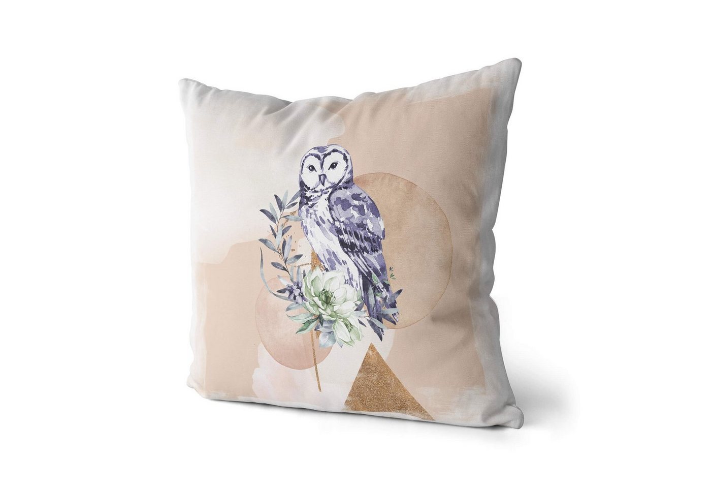 Sinus Art Dekokissen Dekokissen Kissen Eauzone Aquarell Motiv Eule Pastelltöne Dekorativ Kunstvoll Schön von Sinus Art