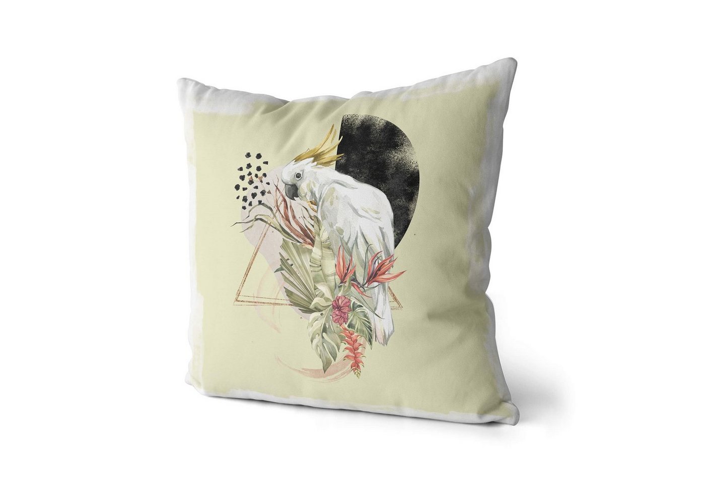 Sinus Art Dekokissen Dekokissen Kissen Eauzone Aquarell Motiv Papagei Pastelltöne Dekorativ Kunstvoll Schön von Sinus Art