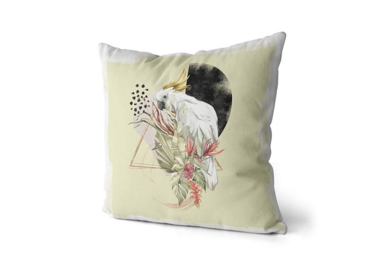 Sinus Art Dekokissen Dekokissen Kissen Eauzone Aquarell Motiv Papagei Pastelltöne Dekorativ Kunstvoll Schön von Sinus Art