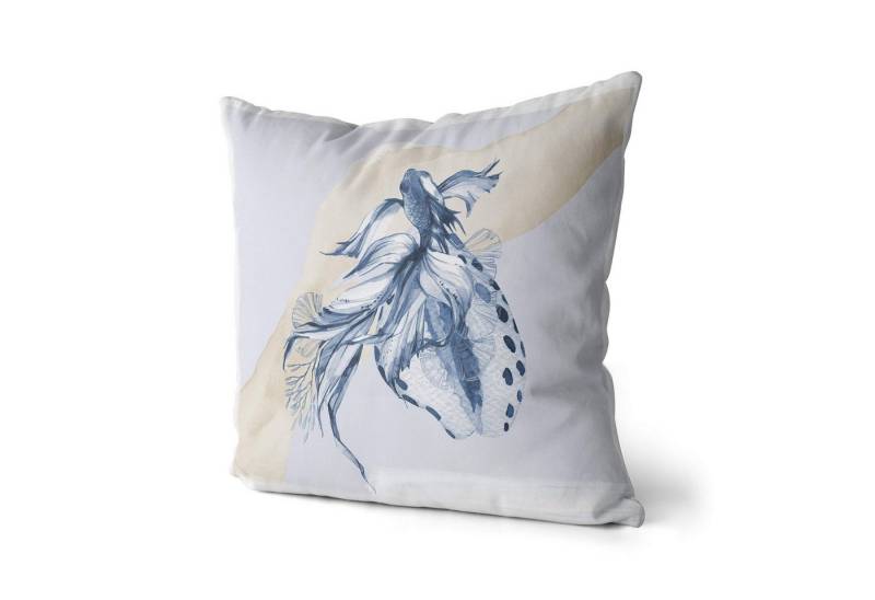 Sinus Art Dekokissen Dekokissen Kissen Pastellfarben Eauzone Muschel Wasserfarben Motiv Kunstvoll Dekorativ Weich Schön von Sinus Art