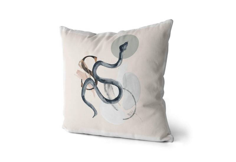 Sinus Art Dekokissen Dekokissen Kissen Pastellfarben Eauzone Seeschlange Schlange Wasserfarben Motiv Kunstvoll Dekorativ von Sinus Art