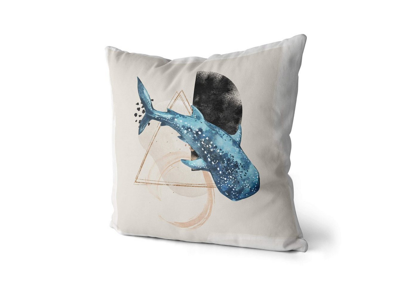 Sinus Art Dekokissen Dekokissen Kissen Pastellfarben Eauzone Walhai Wasserfarben Motiv Kunstvoll Dekorativ Weich Schön von Sinus Art