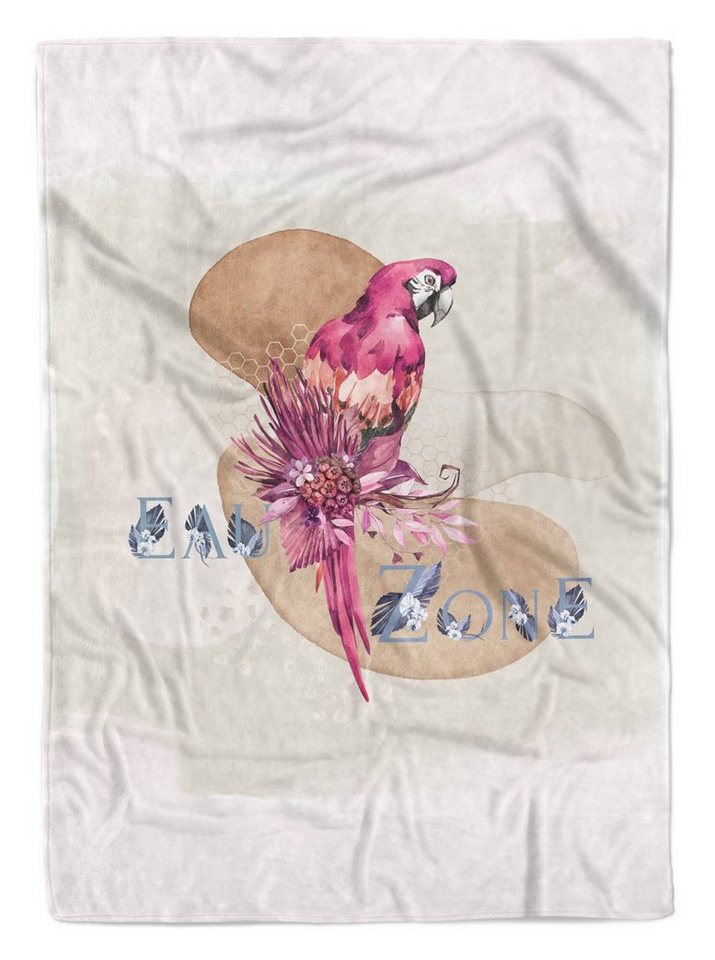 Sinus Art Handtücher EauZone großes Handtuch Papagei Motiv Tropisch Kunstvoll Badehandtuch Strandhandtuch Pastelltöne Dus, Baumwolle-Polyester-Mix (1-St), Handtuch von Sinus Art