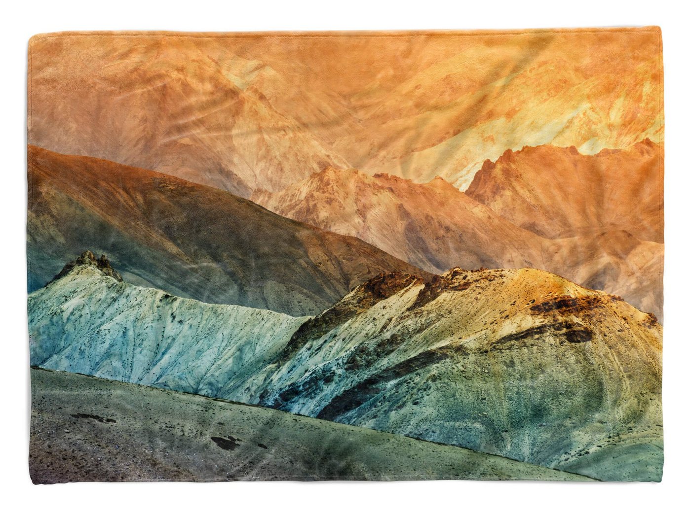 Sinus Art Handtücher Handtuch Strandhandtuch Saunatuch Kuscheldecke mit Fotomotiv Berge Bergkette Natur, Baumwolle-Polyester-Mix (1-St), Handtuch von Sinus Art