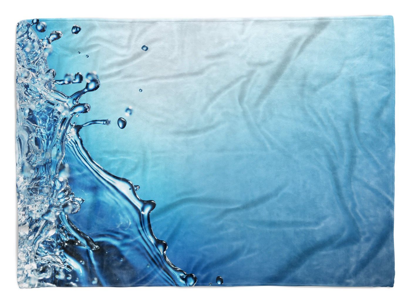 Sinus Art Handtücher Handtuch Strandhandtuch Saunatuch Kuscheldecke mit Fotomotiv Blau Wasser Fotoku, Baumwolle-Polyester-Mix (1-St), Handtuch von Sinus Art