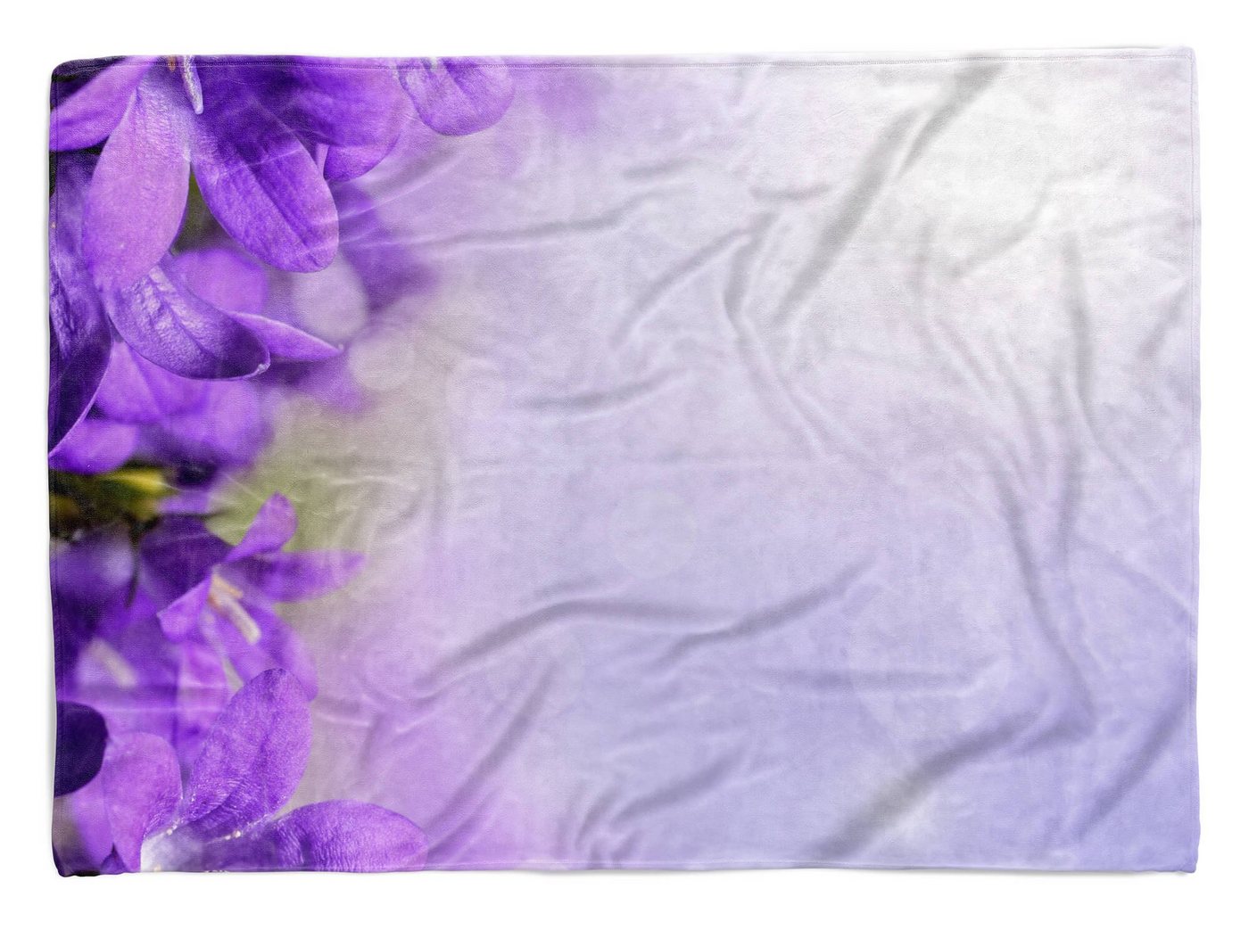 Sinus Art Handtücher Handtuch Strandhandtuch Saunatuch Kuscheldecke mit Fotomotiv Blaue Blüten Somme, Baumwolle-Polyester-Mix (1-St), Handtuch von Sinus Art