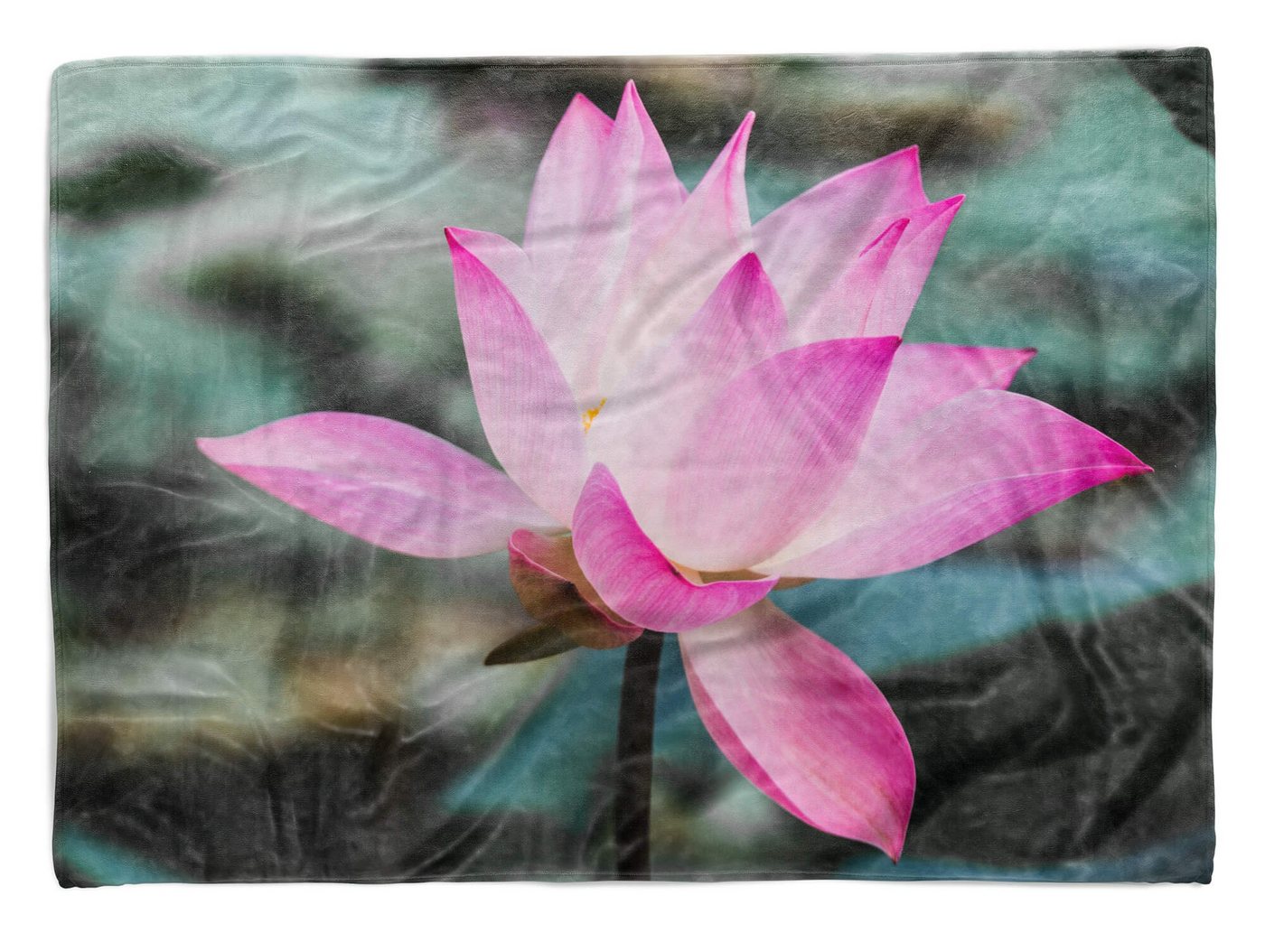 Sinus Art Handtücher Handtuch Strandhandtuch Saunatuch Kuscheldecke mit Fotomotiv Lotus Blume Blüte, Baumwolle-Polyester-Mix (1-St), Handtuch von Sinus Art