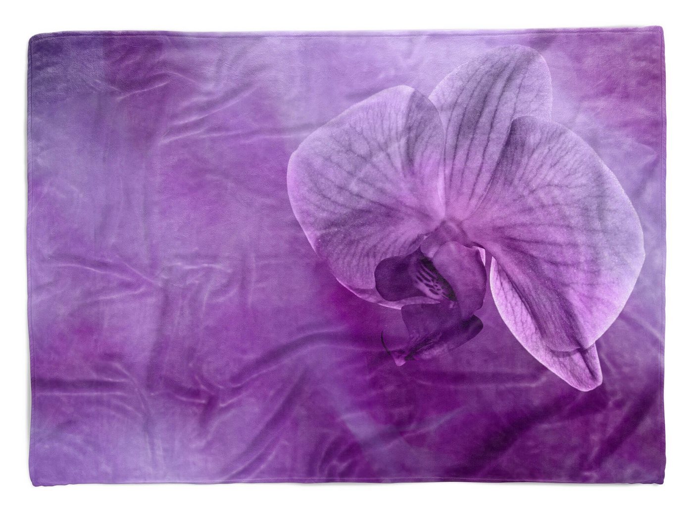 Sinus Art Handtücher Handtuch Strandhandtuch Saunatuch Kuscheldecke mit Fotomotiv Orchidee Blume Blü, Baumwolle-Polyester-Mix (1-St), Handtuch von Sinus Art