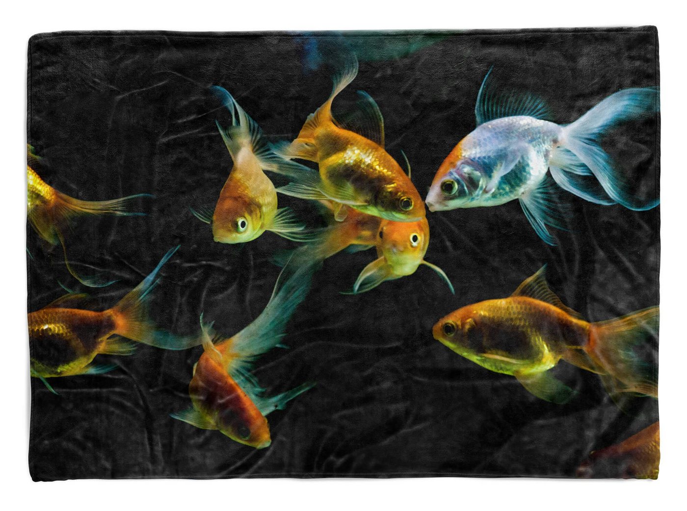 Sinus Art Handtücher Handtuch Strandhandtuch Saunatuch Kuscheldecke mit Tiermotiv Fische Goldfische, Baumwolle-Polyester-Mix (1-St), Handtuch von Sinus Art