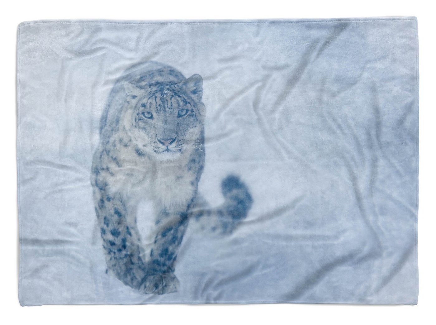 Sinus Art Handtücher Handtuch Strandhandtuch Saunatuch Kuscheldecke mit Tiermotiv Schneeleopard im S, Baumwolle-Polyester-Mix (1-St), Handtuch von Sinus Art