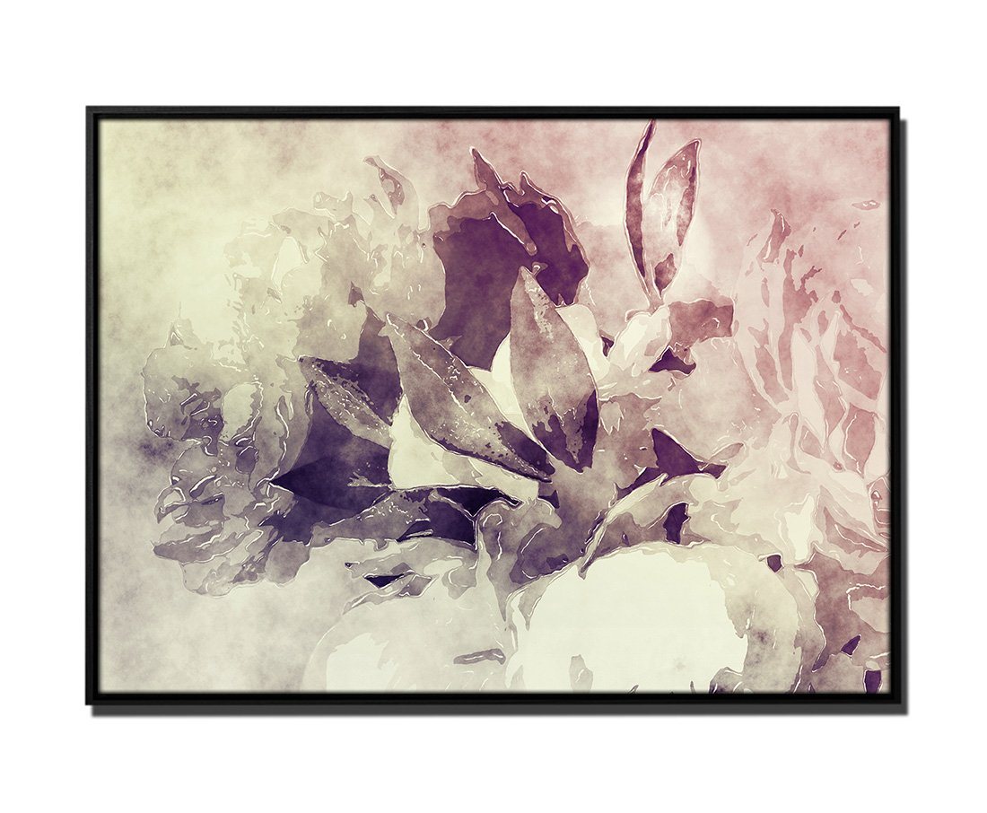 Sinus Art Leinwandbild 105x75cm Leinwandbild Petrol Kunst Blumen von Sinus Art