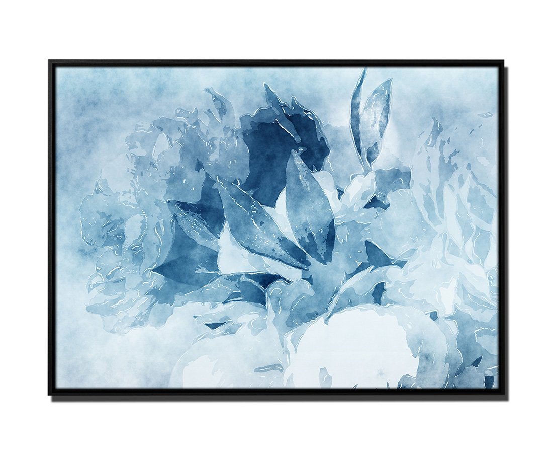 Sinus Art Leinwandbild 105x75cm Leinwandbild Petrol Kunst Blumen von Sinus Art