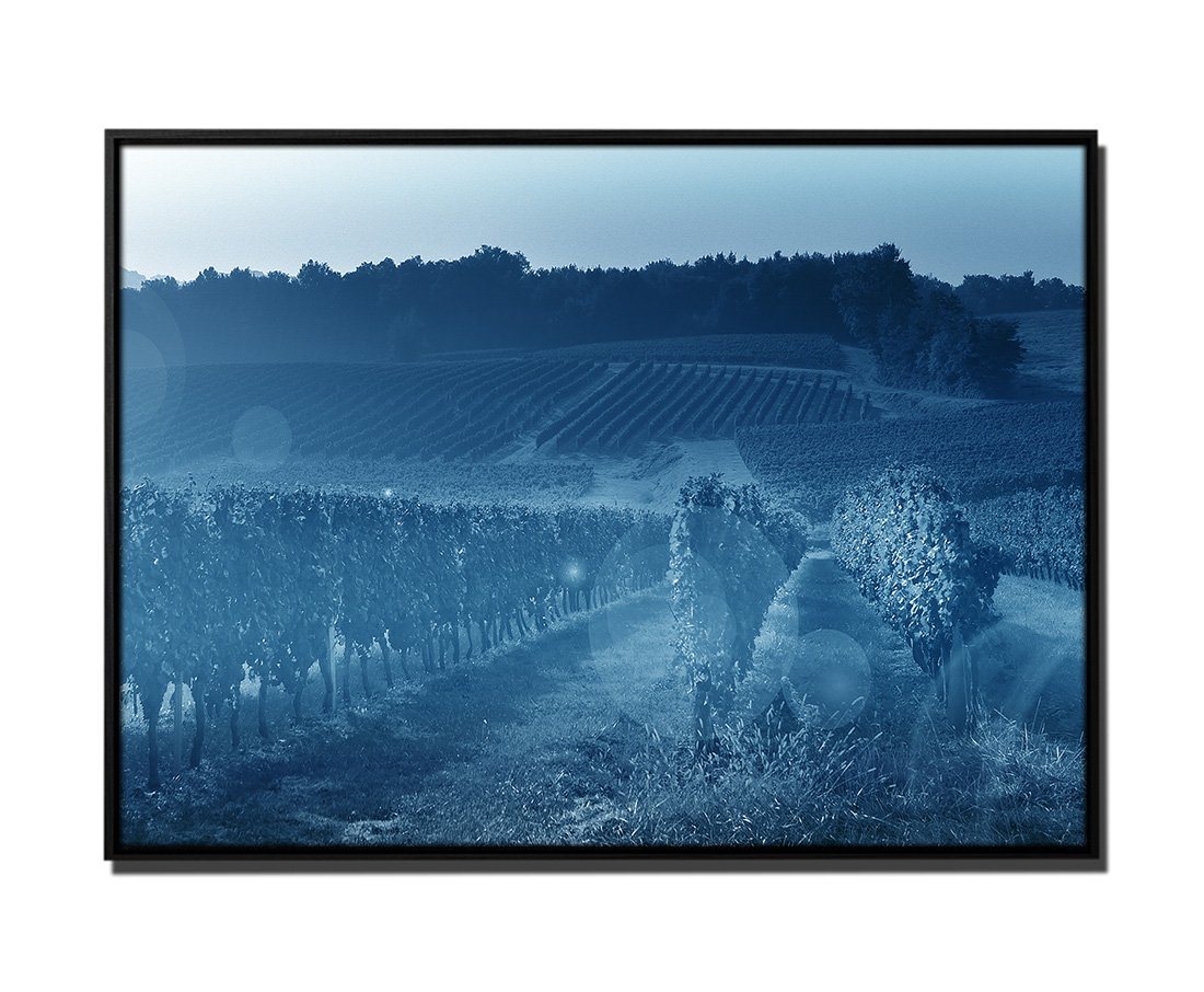 Sinus Art Leinwandbild 105x75cm Leinwandbild Petrol Landschaft Natur Weinberg von Sinus Art
