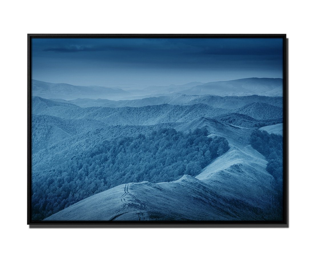 Sinus Art Leinwandbild 105x75cm Leinwandbild Petrol Natur Berg Hügel Karpaten von Sinus Art