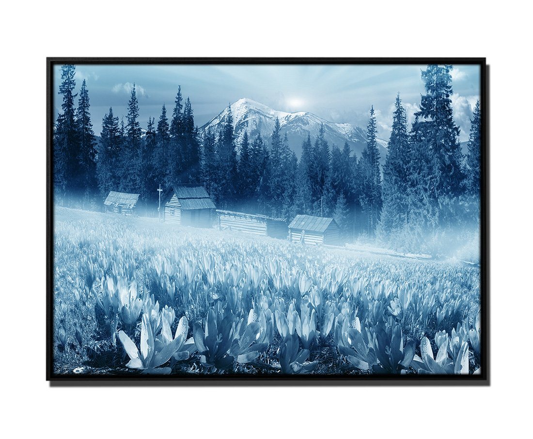 Sinus Art Leinwandbild 105x75cm Leinwandbild Petrol Natur Bergketten Ukraina Alpengipfel Karpaten von Sinus Art