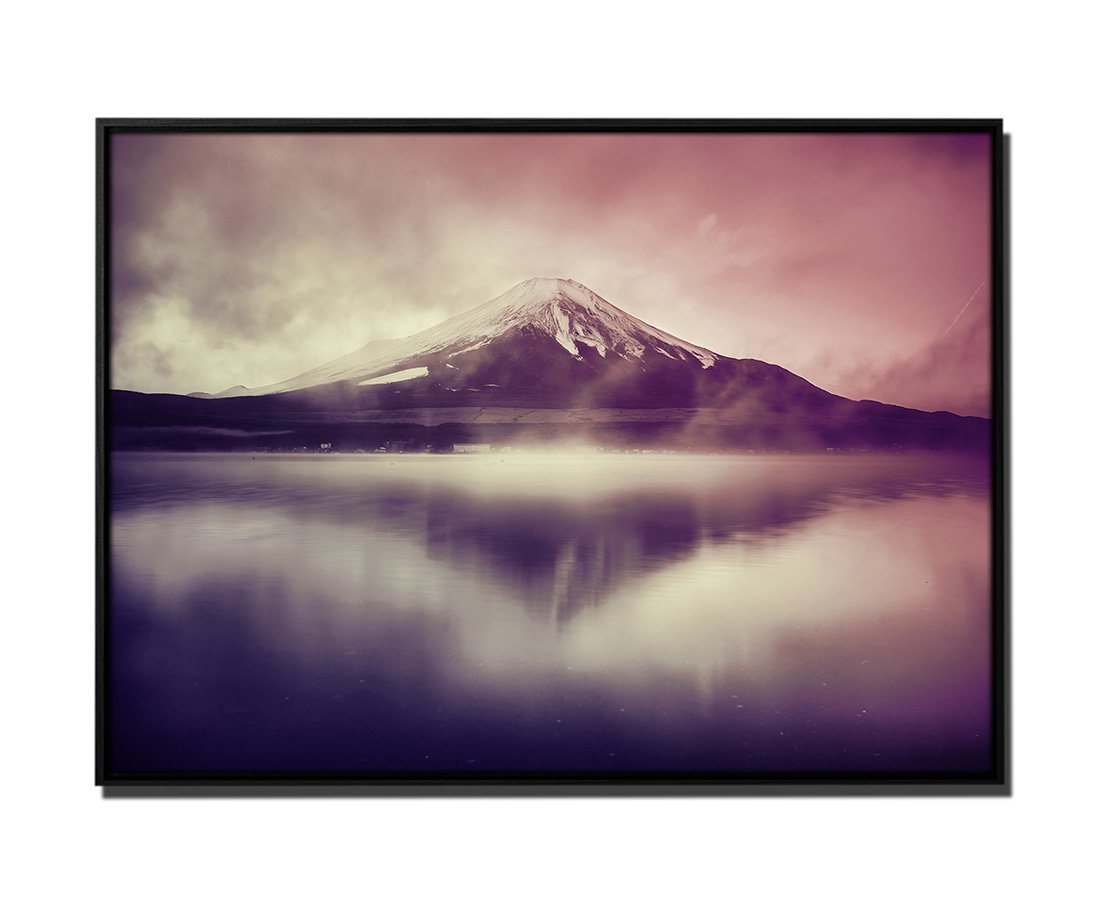 Sinus Art Leinwandbild 105x75cm Leinwandbild Petrol Natur Fujisan Japan. von Sinus Art