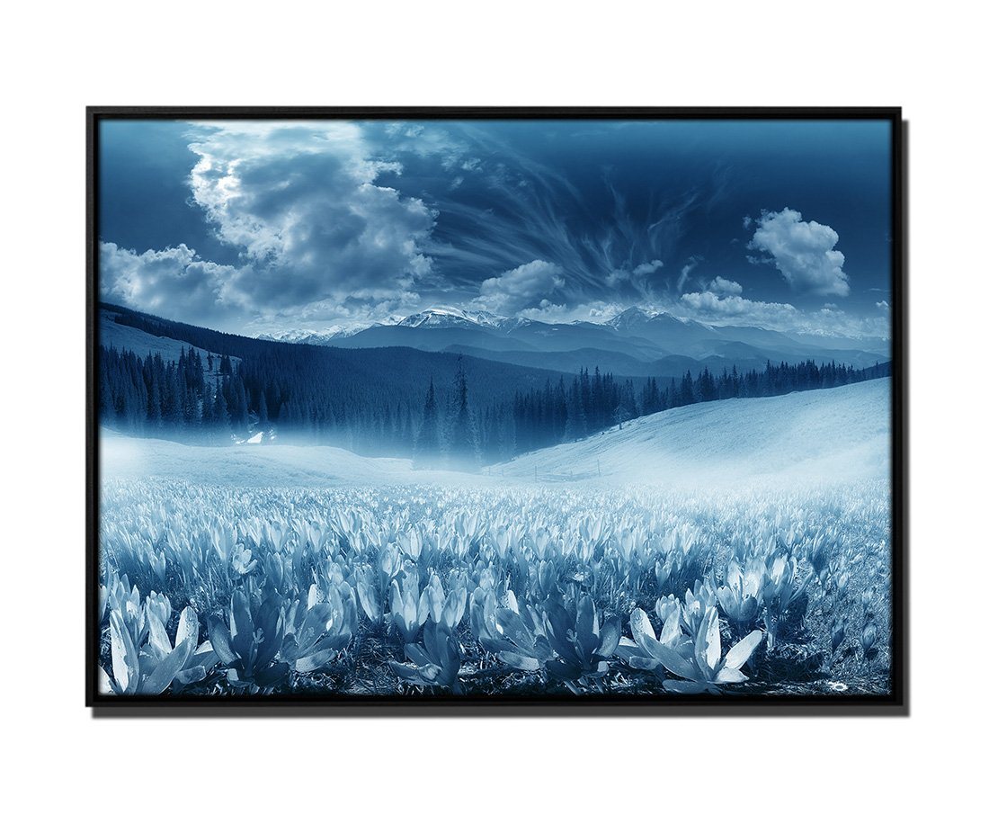 Sinus Art Leinwandbild 105x75cm Leinwandbild Petrol Natur Landschaft Ukraine Berg von Sinus Art