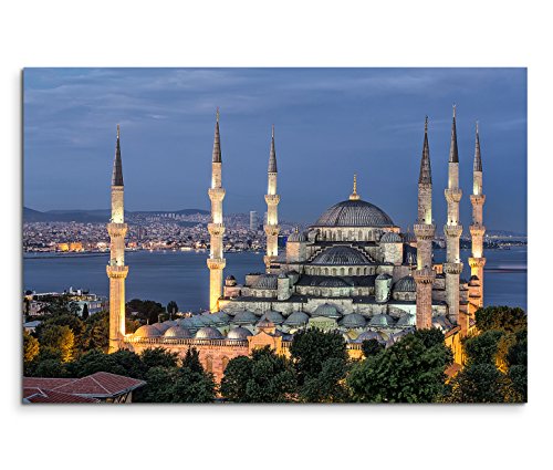 Sinus Art Leinwandbild 120x80cm Architekturfotografie – Blaue Moschee Sultanahmet Camii in Istanbul von Sinus Art