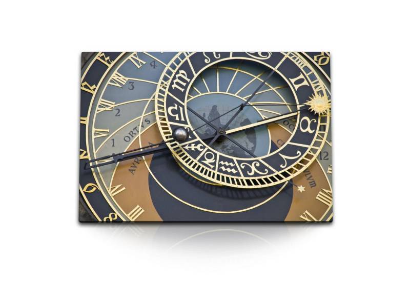 Sinus Art Leinwandbild 120x80cm Wandbild auf Leinwand Kunstvoll Fotokunst Modern Sonnenuhr, (1 St) von Sinus Art