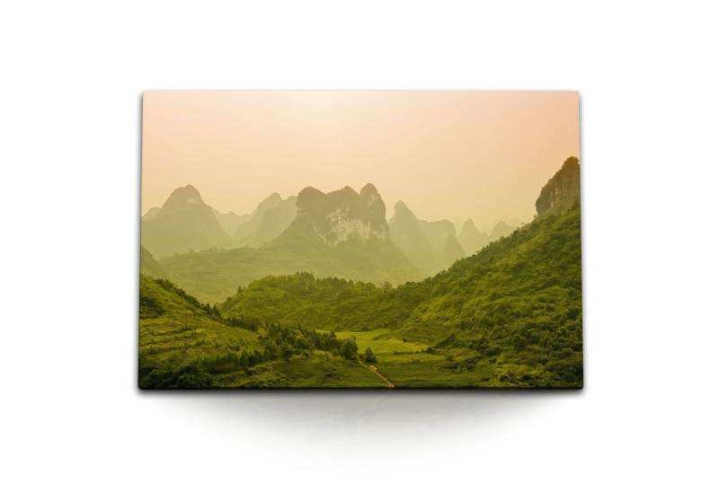 Sinus Art Leinwandbild 120x80cm Wandbild auf Leinwand Landschaftsbild Vietnam Berge Natur Wal, (1 St) von Sinus Art