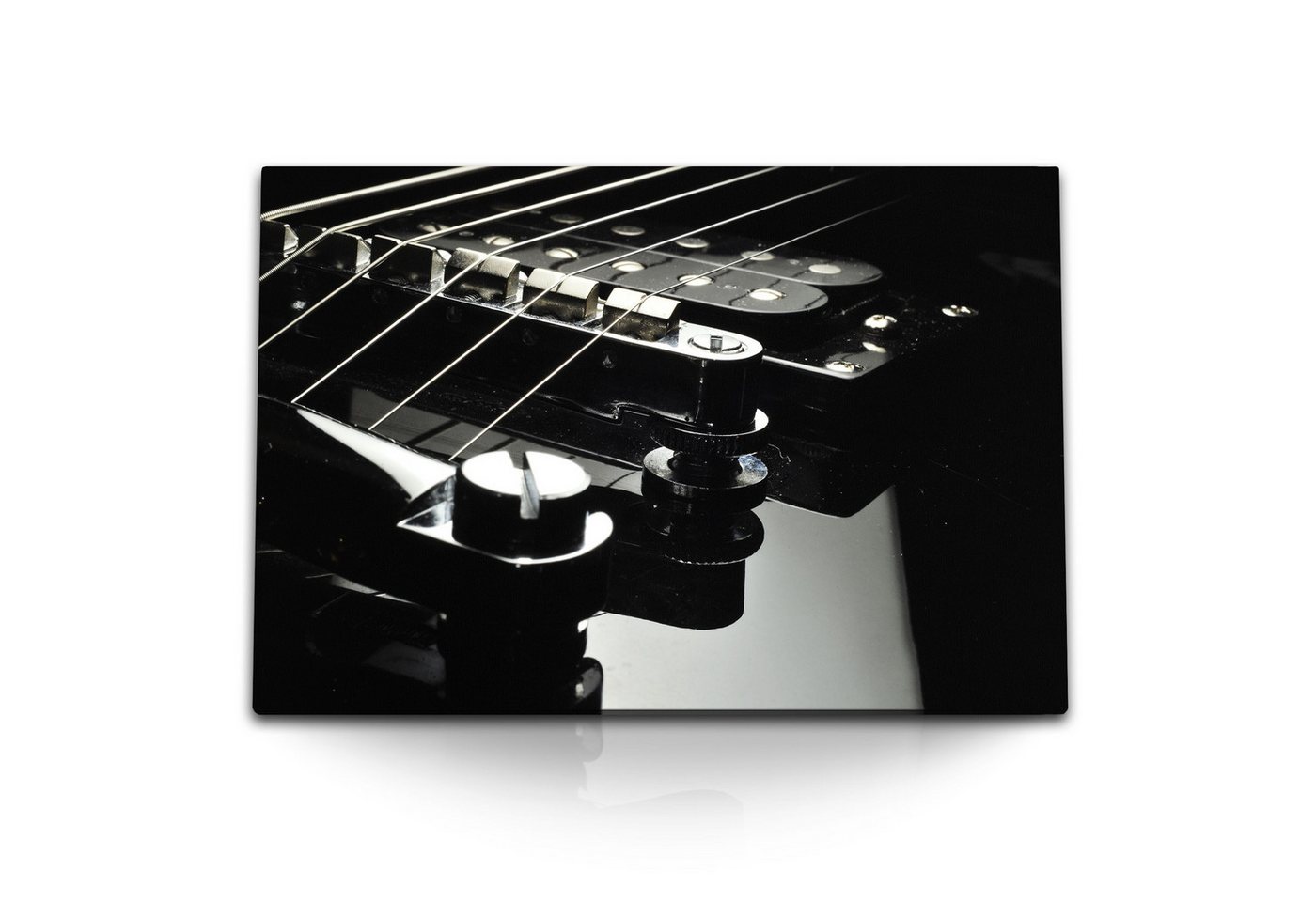 Sinus Art Leinwandbild 120x80cm Wandbild auf Leinwand Schwarz Weiß Gitarre Musikinstrument Du, (1 St) von Sinus Art