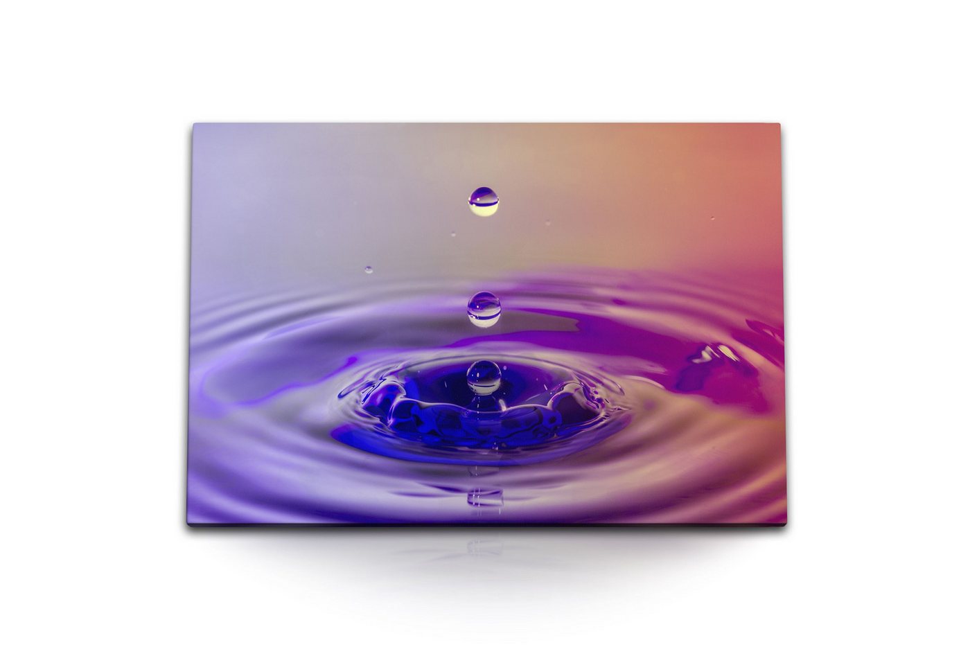 Sinus Art Leinwandbild 120x80cm Wandbild auf Leinwand Wassertropfen Zeitaufnahme Fotokunst Wa, (1 St) von Sinus Art