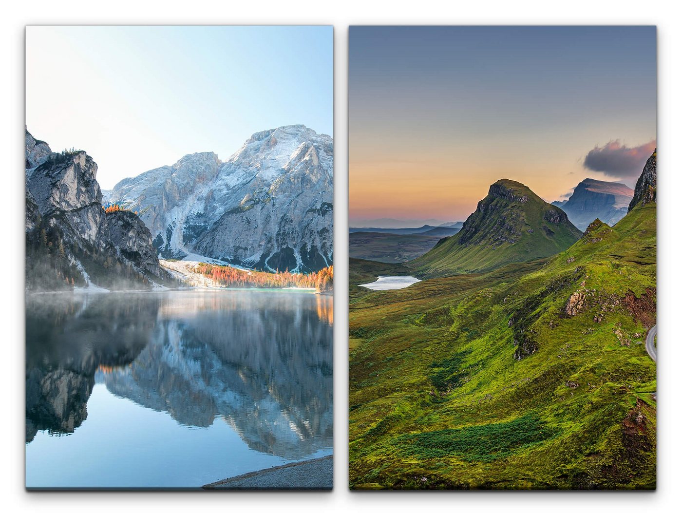 Sinus Art Leinwandbild 2 Bilder je 60x90cm Berge See Klarheit Grün Unberührt Natur Seelenfrieden Sinus Art Leinwandbild 2 Bilder je 60x90cm Berge See Klarheit Grün Unberührt Natur Seelenfrieden von Sinus Art