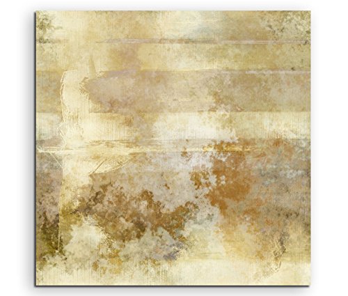 Sinus Art Leinwandbild 80x80cm Bild – Abstrakte Muster in Cremefarben von Sinus Art