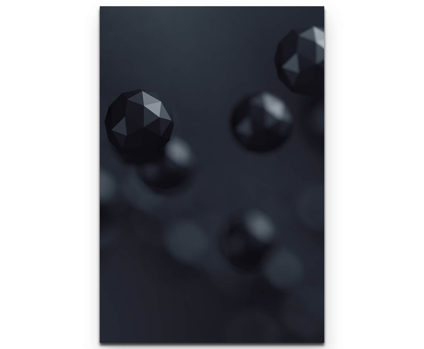Sinus Art Leinwandbild Abstrakte Polypartikel  Schwarz auf Schwarz - Leinwandbild von Sinus Art