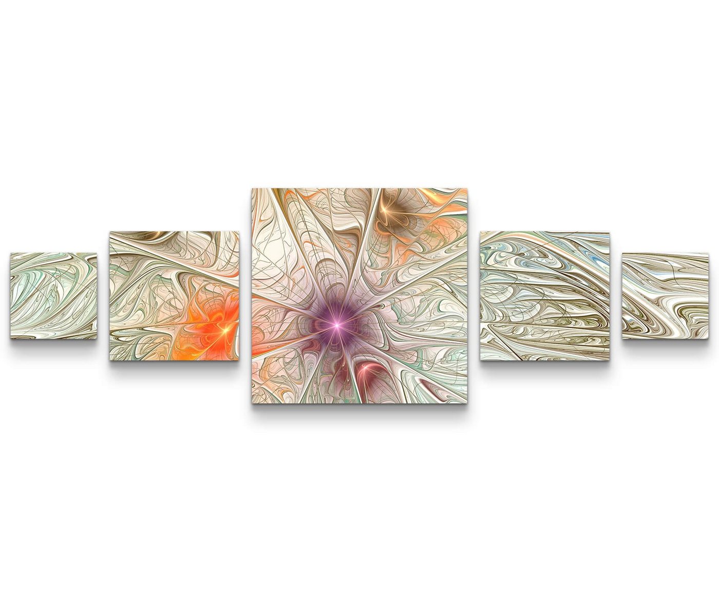 Sinus Art Leinwandbild Abstraktes Bild  Effekt  gefrorenes Glas, sepia + bunt - Leinwandbild von Sinus Art