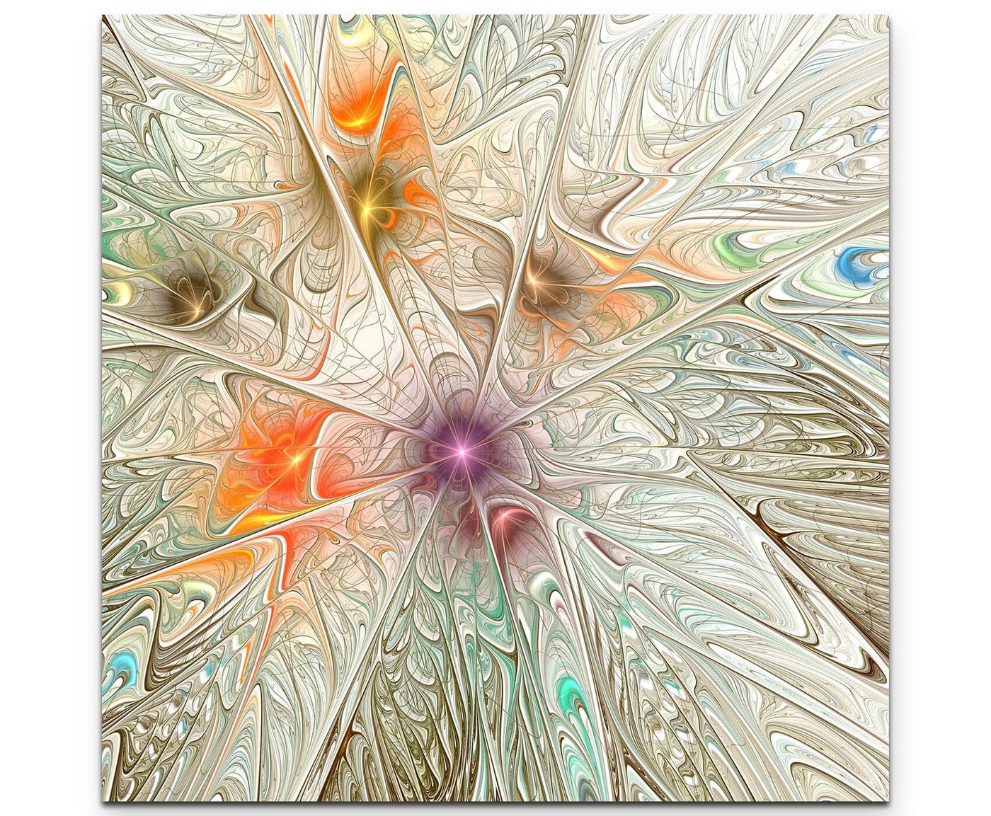 Sinus Art Leinwandbild Abstraktes Bild  Effekt  gefrorenes Glas, sepia + bunt - Leinwandbild von Sinus Art