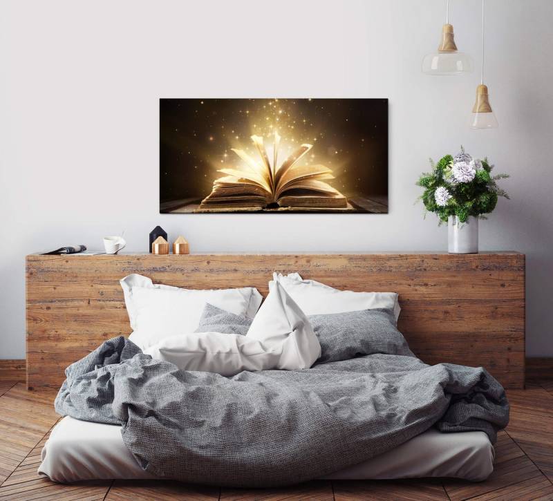 Sinus Art Leinwandbild Altes Buch auf altem Tisch Wandbild in verschiedenen Größen von Sinus Art