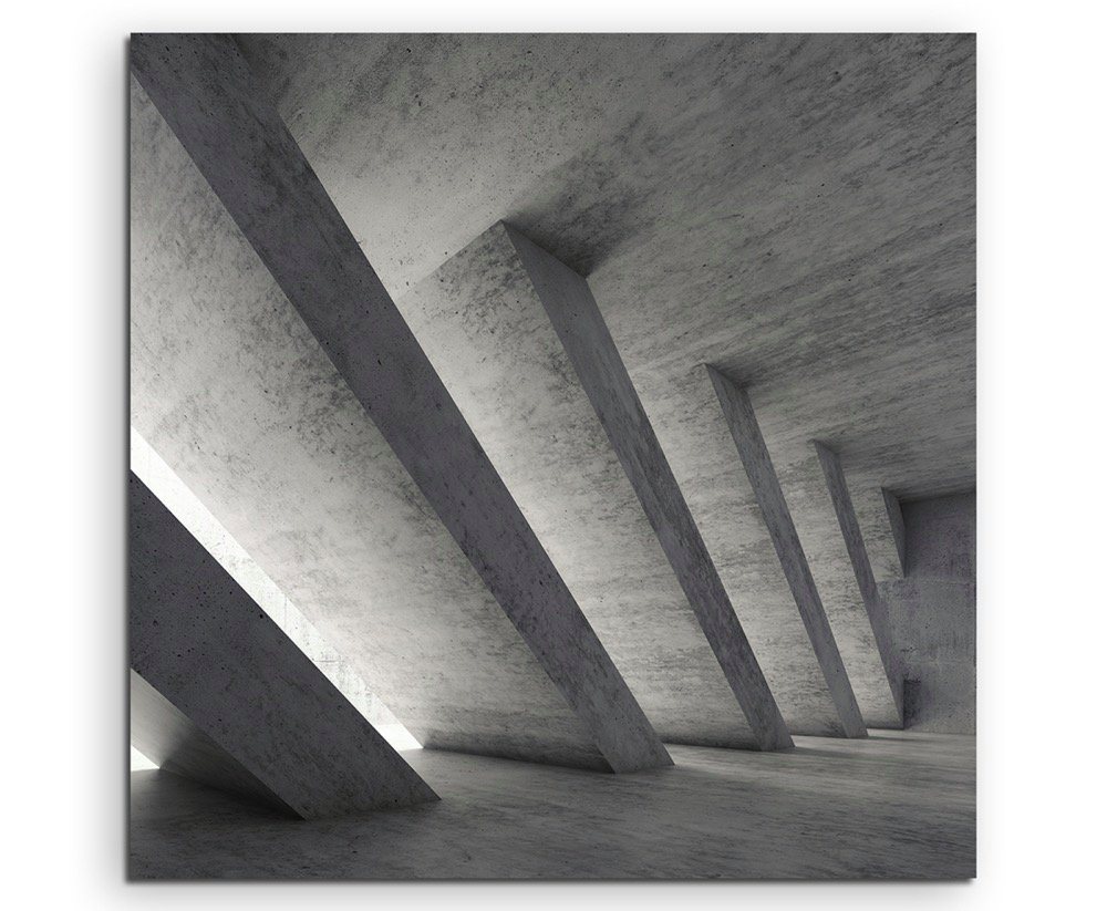 Sinus Art Leinwandbild Architekturfotografie  Beton mit diagonalen Streben auf Leinwand exklusives Wandbild moderne Fotogr von Sinus Art